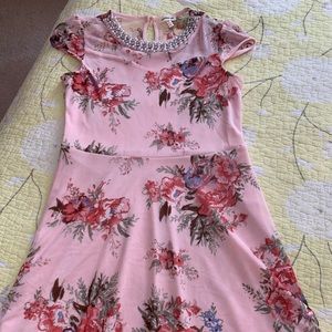Monteau girls floral print dress